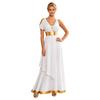 Costum Femei Grecia Antică Halloween Rochie Toga Asimetrică Mânecă Scurtă Umeri Dezgoliți Tunica pentru Petrecere Tematică Rugăciune Adorare