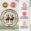 2D 1PC Wooden Disc I Like Pigs Butt Theme Sign 8 Inch Design Decorative Art Durable Wall Plaque Bedroom Office Cafe Bar