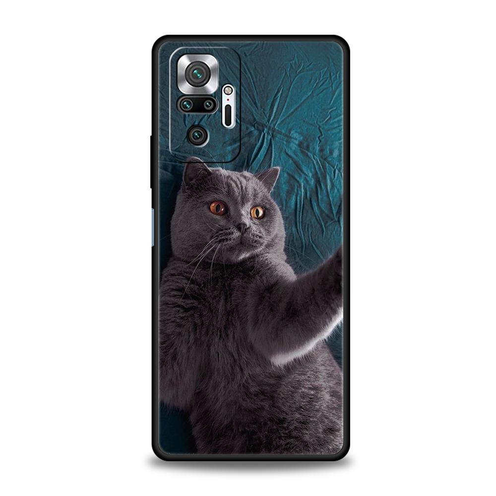 

Чехол для телефона с британской короткошерстной кошкой для Xiaomi Redmi Note 12 5G 10C 10 11 9 8 Pro Plus 9S 7 8T 9T 9A 8A 9C K50 K40 игровой чехол Redmi 12