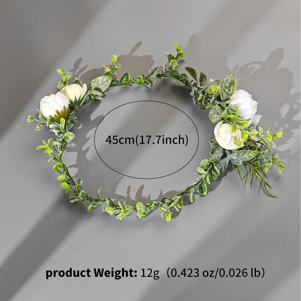 Floral Fabric Wreath Headband for Bridal & Beach Photography