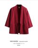 Men's Chinese-Style Trench Coat with Tie-Waist, Cape Design, Seven-Sleeve Dao Robe, and Embroidered Hanfu Details.