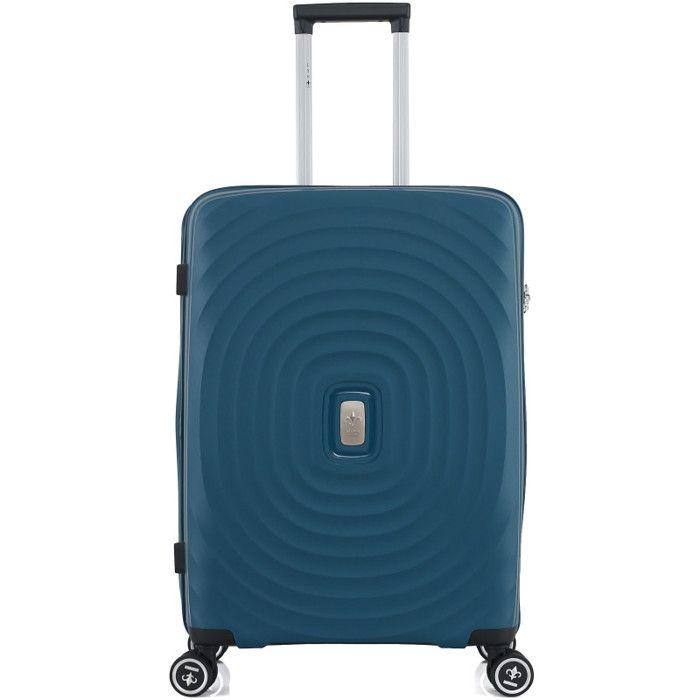 Set of 3 Expandable Hard Trolley Suitcases Polycarbonate - LYS Paris 2401/3 - Blue