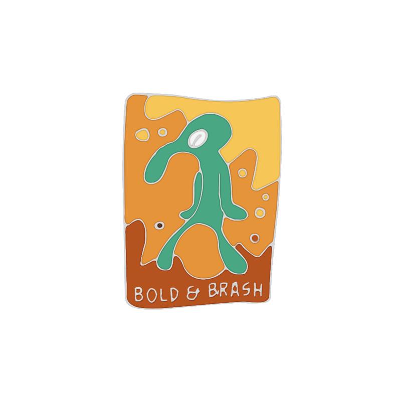 

Cartoon Alien Brooch Art Novelty Unique Enamel Pins BOLD BRASH Custom Badge Denim Backpack Lapel Pin Jewelry Gifts For Women Men