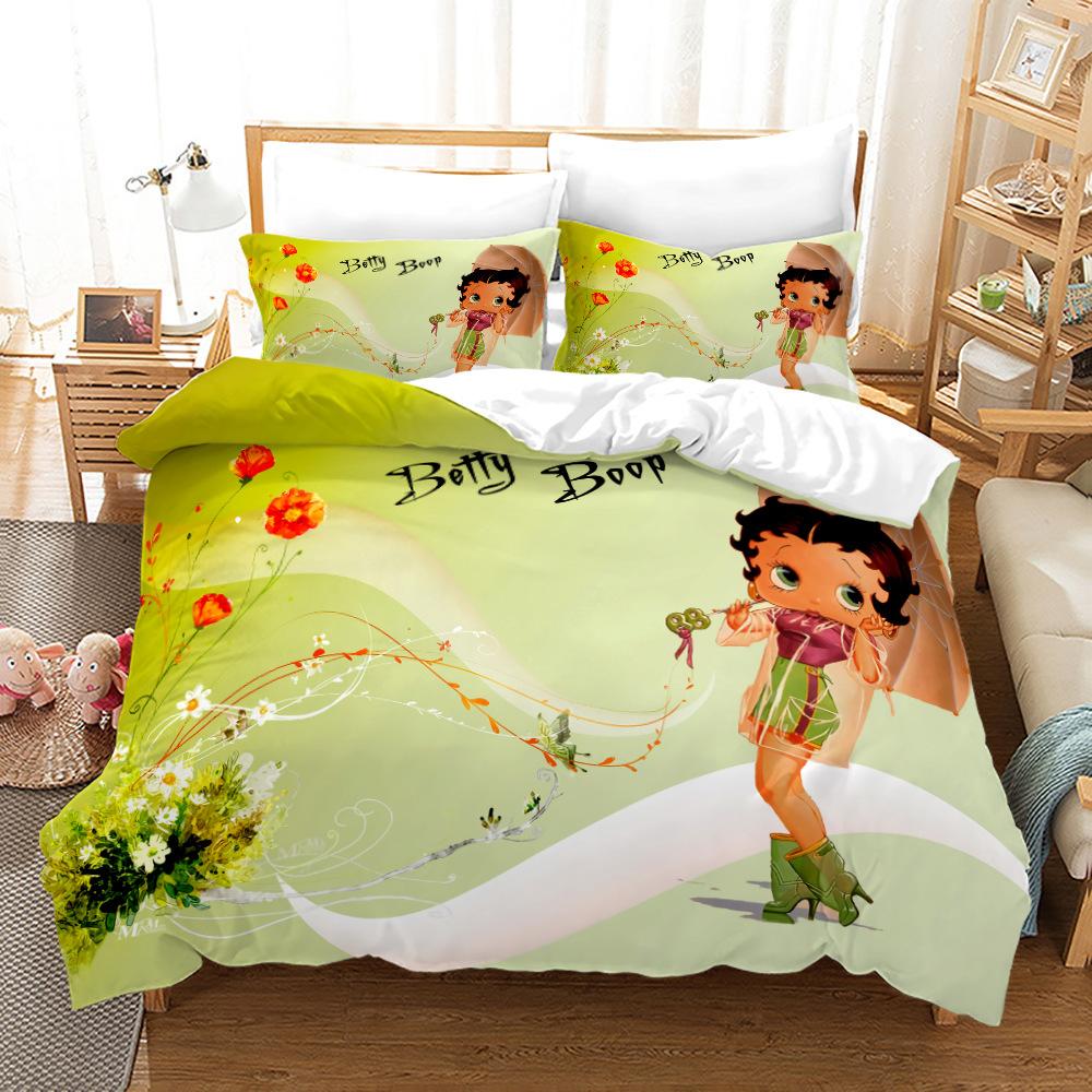 3D Three-Piece Betty Boop Quilt Cover Digital Printing