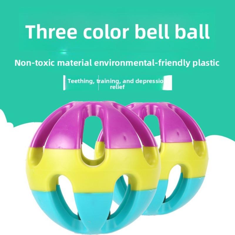 Dreifarbiger Haustier-Rasselball - Anti-Depressions-Geräuschspielzeug-Glocke - Hundespielzeugball - Plastikball
