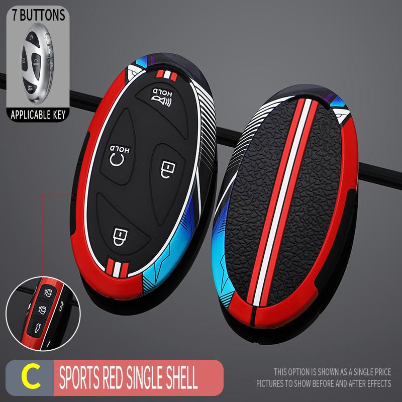 5 7 Buttons Car Key Case Cover Shell Fob For Hyundai Kona Ev Grandeur Gn7 Ioniq 6 Remote Car Interior Accessories