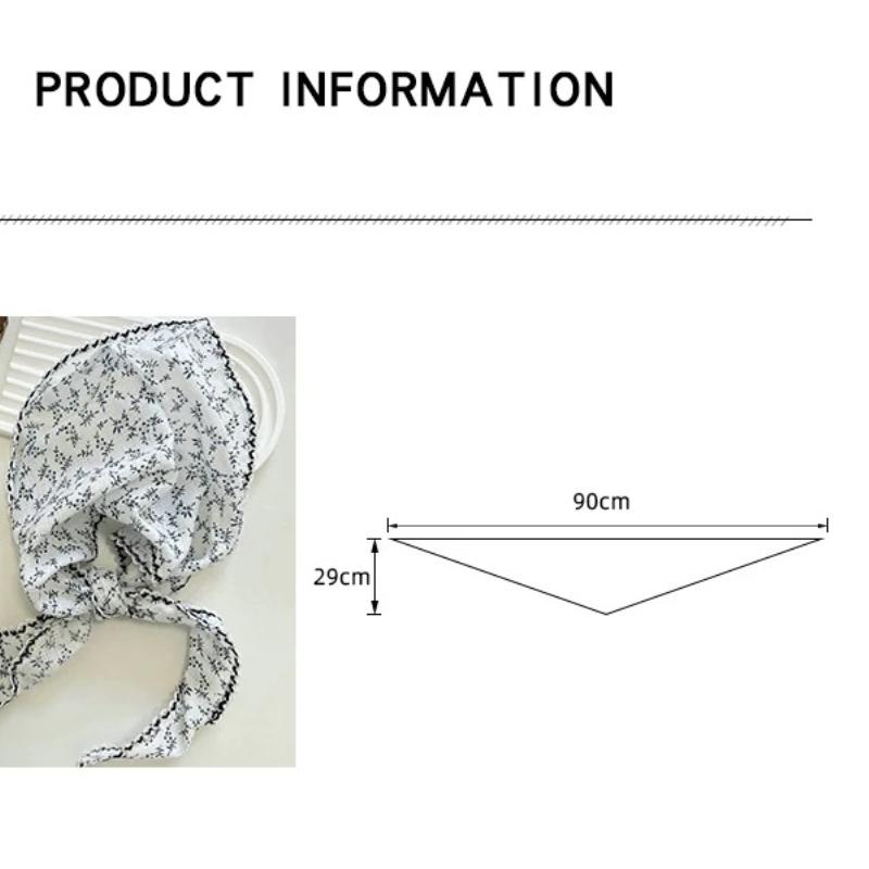 2025 Flower Neck Scarf Shawl Summer Triangle Hair Head Wrap Headband Handkerchief Hair Ties Bandanas Hair Ribbon For Women