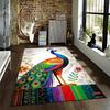Colorful Peacock Printed Carpet with Floral Pattern for Home Decor Suitable for Use As an Anti-slip for Living Room Bedroom Sofas