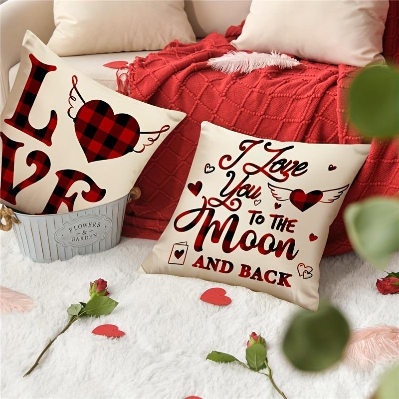 Home Decor Love-Themed Digital Print Pillow Covers Pattern Cushion Cover Suitable For Sofa Bedroom Car Pillow Cover