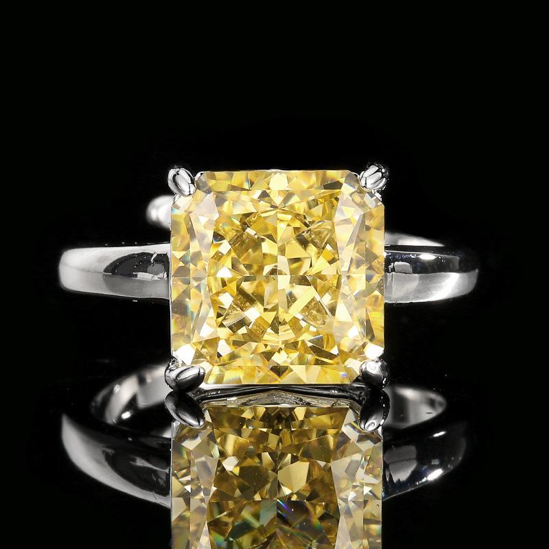 Jewelry Set Earrings Rings Necklaces Square High Carbon Diamonds Ice Flower Cut Fashionable Luxurious Women's