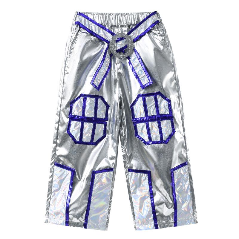 Sense of technology Children's universe laser suit Robot dance suit Trend future catwalk silver men's and women's performance suits
