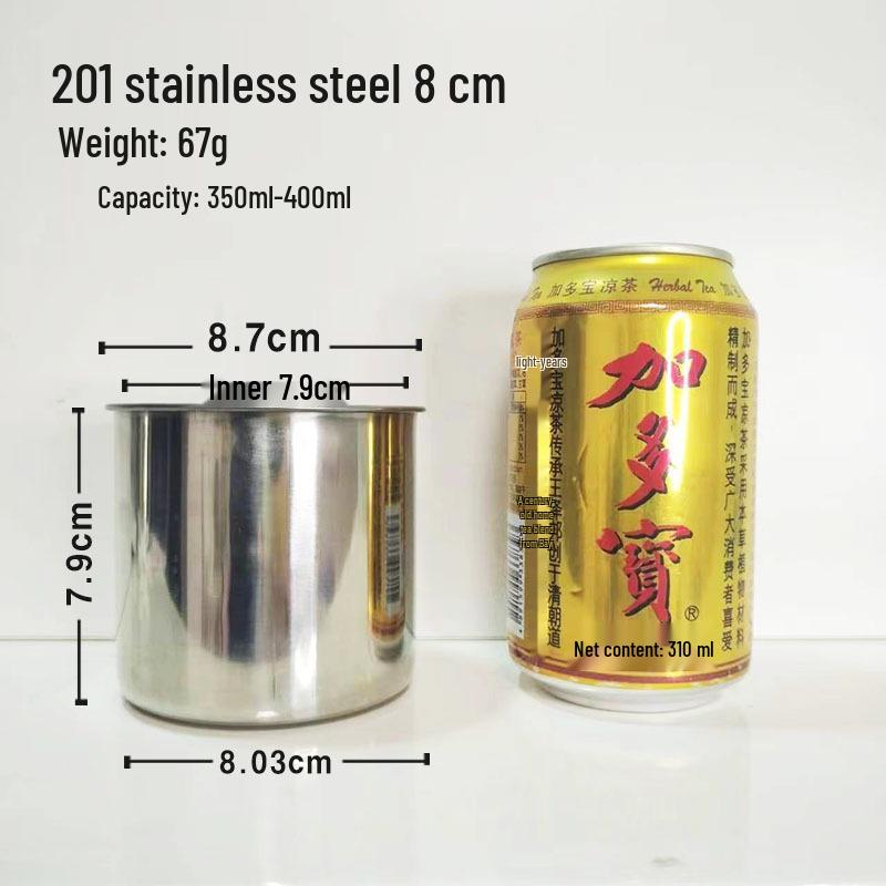 304 Stainless Steel Drop-proof Straight Cylinder Water Cup Without Handle.
