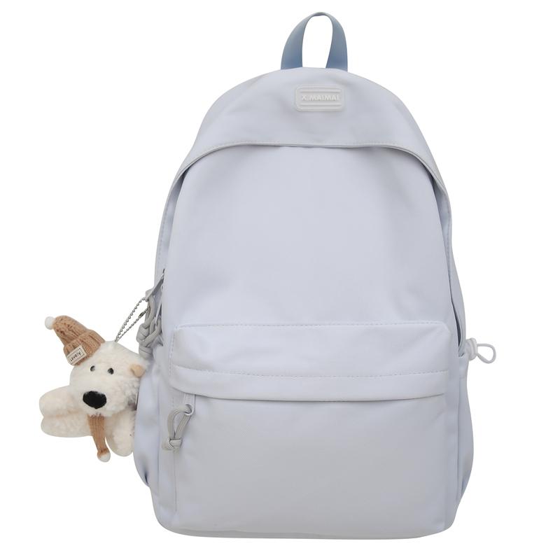 Student Schoolbag Solid Color Campus Backpack Women Large Capacity Backpack