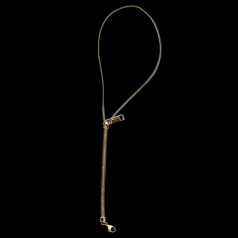 Collana Girocollo Creativa con Cerniera Hip-Hop Catena per Maglione con Tirazip Tendenza Punk Collana per Clavicola Unisex