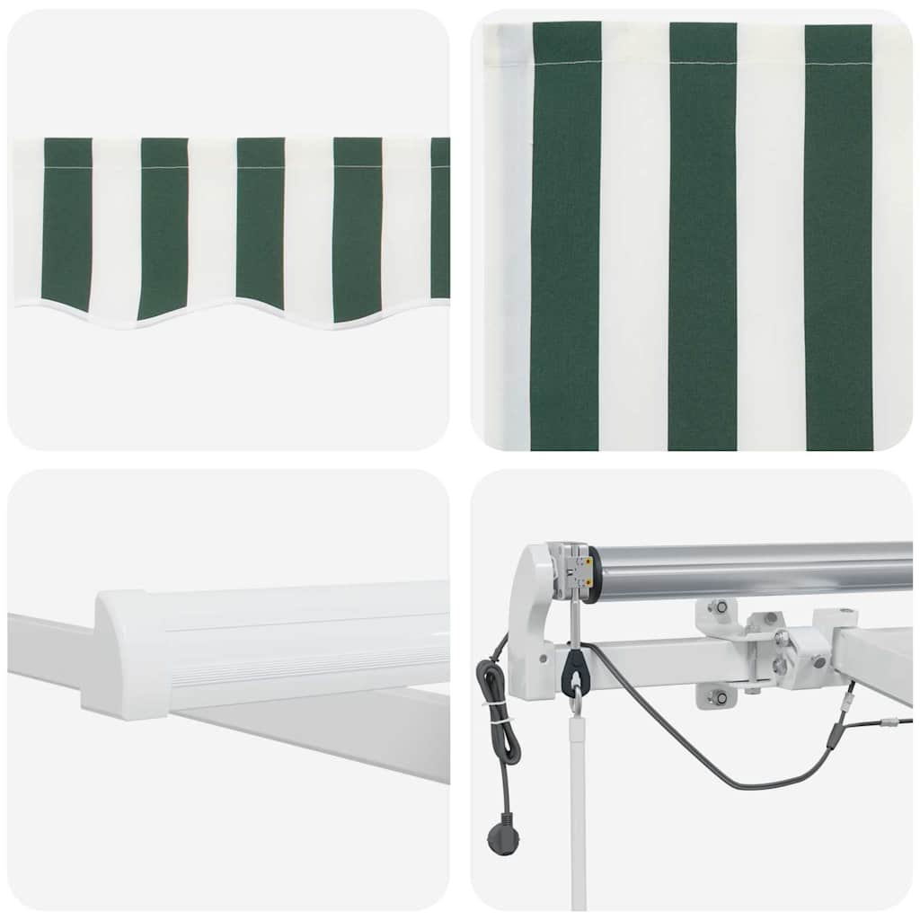 Awning Fabric Green and White 500 x 350 cm Polyester