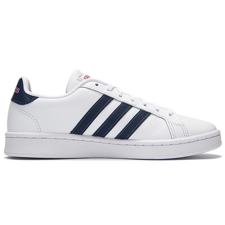 Adidas Neo Grand Court Slip Resistant Durable Lightweight Low Top Skate Shoes Women Sneakers Navy-Blue White FZ4262
