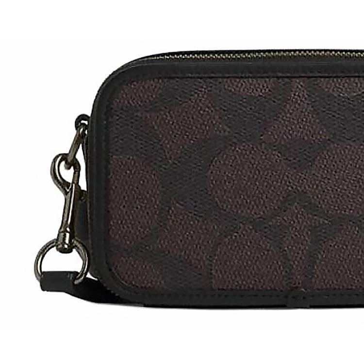Coach Shoulder Bag Signature Canvas Leather Brown Black Hardware Daily Commute CAB80-QBXI8