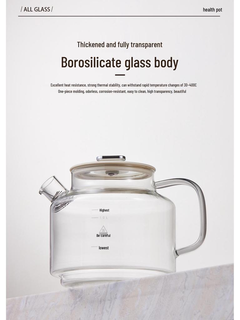 110V Glass Tea Kettle: Health Pot for Office and Home, Compatible with US, European, and British Standards.
