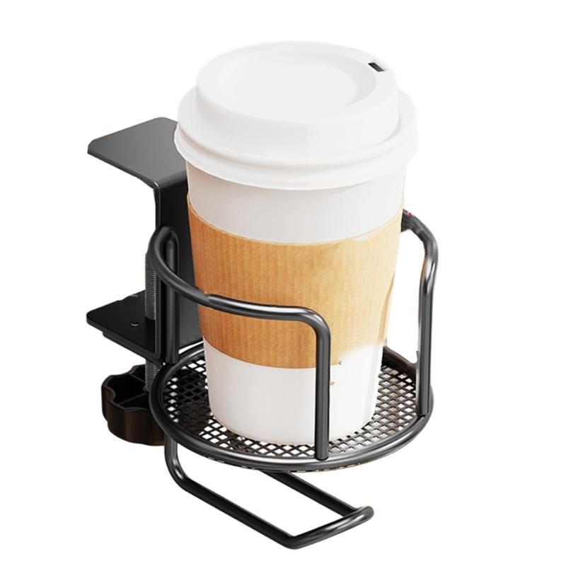 

Innovative Clip Designs Cup Holder for Desk Edge Mount Prevents Liquid Spills Space Saving Office Home Accessory