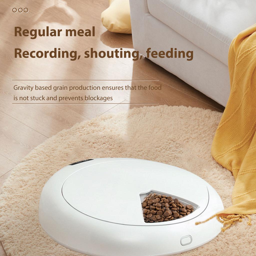 Smart Feeder Automatic Pet Feeder with Timer App Control for Wet Food 6 Compartments Large Capacity ABS Design for Cats