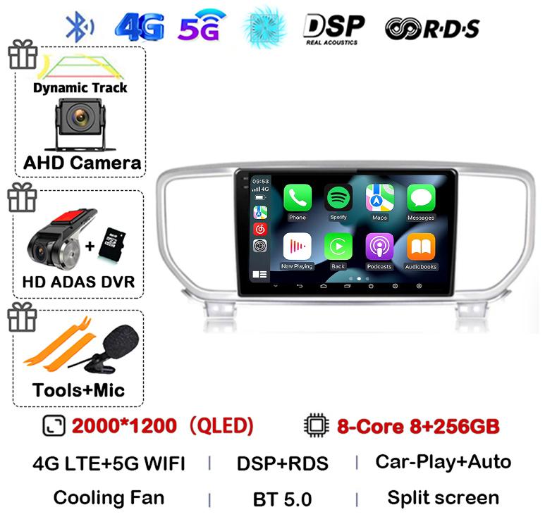 Android 13 Auto Carplay WIFI+4G For Kia Sportage 4 QL 2018 2019 2020-2025 Car Radio Multimedia Video Player Stereo 360 Camera BT