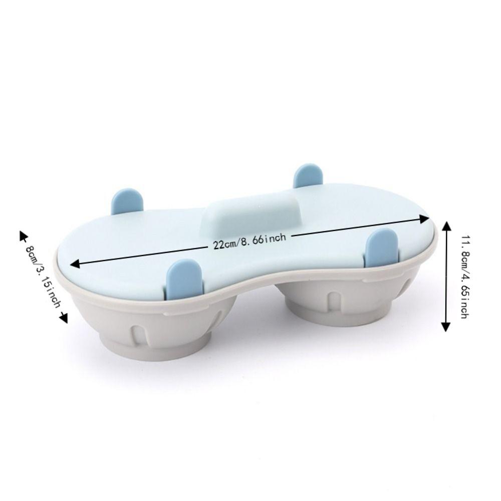 Double Cavity Egg Cooking Gadget Blue Orange Poached Egg Cup Practical Egg Poacher Breakfast