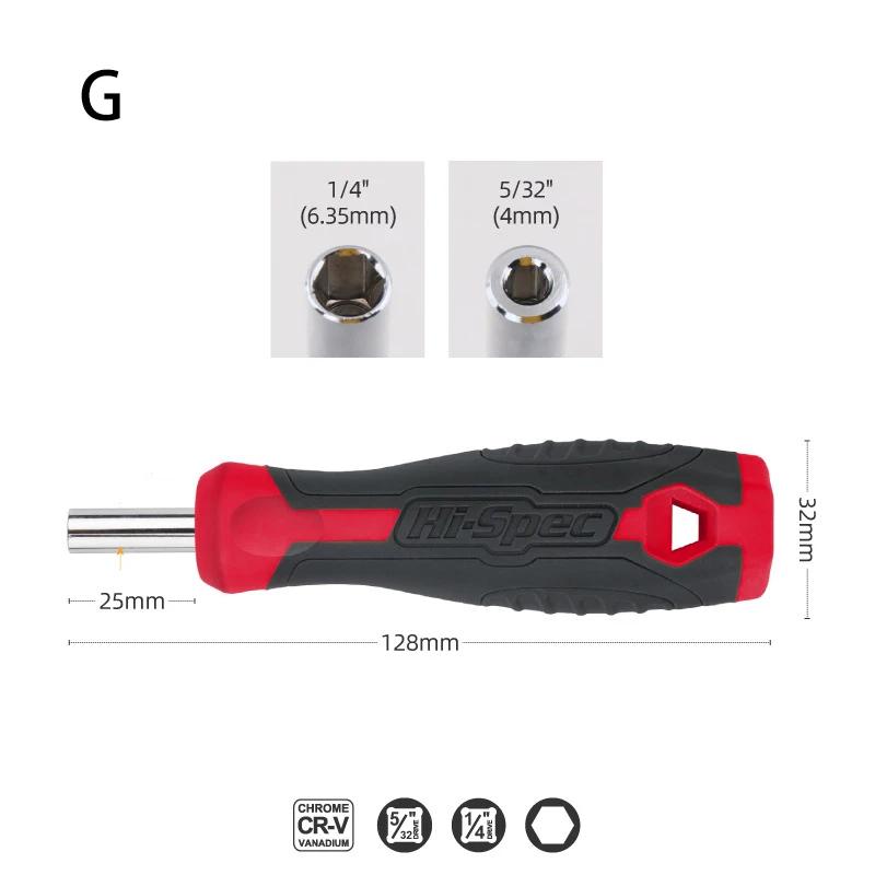 1/4 (6.35mm) Ratchet Screwdriver Bit Holder Handle Multifunctional Magnetic Bit Driver For Slotted Hex Torx Phillips Bit