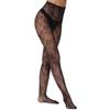 Spring and Summer Thin Four-season Base Stockings with Floral Pattern, Black Long Jacquard Hollow Lace Stockings3078