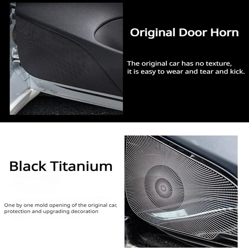 Car Door Audio Speaker Cover Loudspeaker Trim Frame Sticker Stainless Steel for Tesla Model Y 2024-2024 Interior Accessories