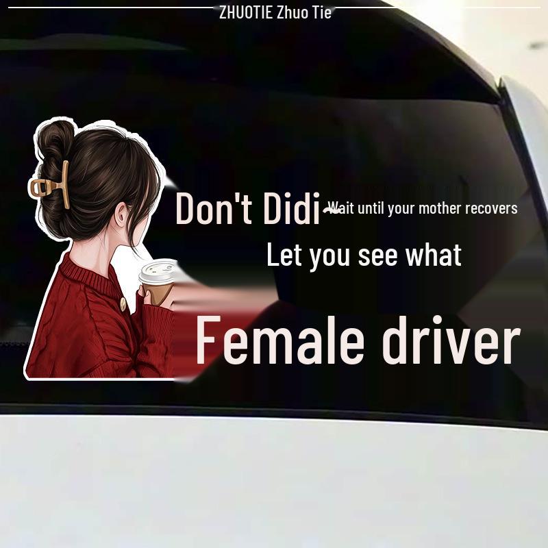 Just wait for your mom to recover—then see the humor in our 'Funny Female Driver' rear windshield reflective sticker!