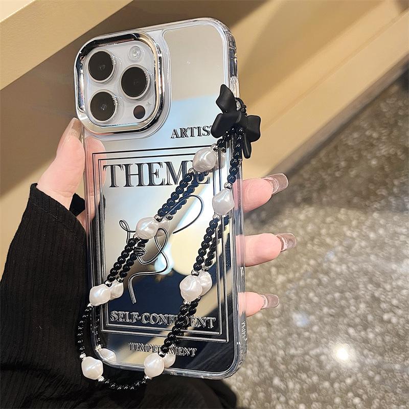 Zhitai iPhone Chain Case: Compatible with 12, 14Pro, 15, 16Promax - Three-in-One Mirror Design