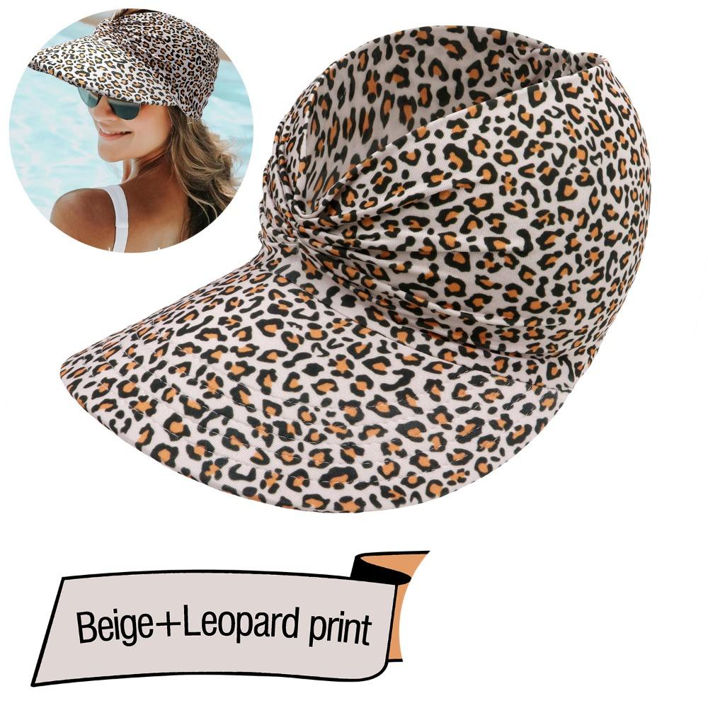 New Anti-UV Summer Visors Hat Flora Printing Breathable Empty Top Hat Empty Top Wide Large Brim Sun Hat Woman