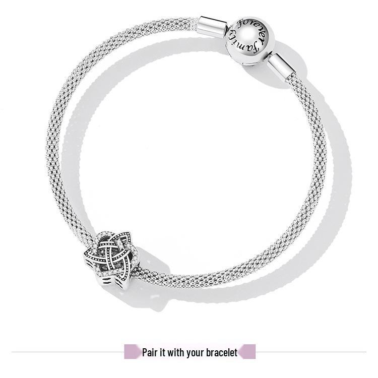 Celtic Knot Love Charm Bracelet Beaded with Hollow S925 Silver Beads 