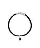 Glory_Arden Surgical Steel Matte Silver Magnet Mini Clover Leather Bracelet/Ghmb-314