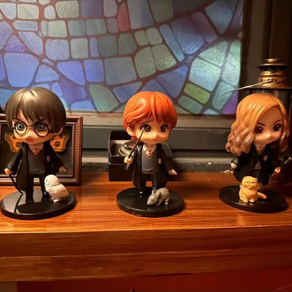 Harry Figure Set 10PCS 7cm Potter Q Version PVC Collectible Model Magic Character Desktop Decoration Durable Gift for Fans