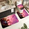 3pcs The Amazing World of Gumball Pattern Flannel Nonslip Absorbent Washable Decorative Bathroom Home Toilet Seat Cover Mat
