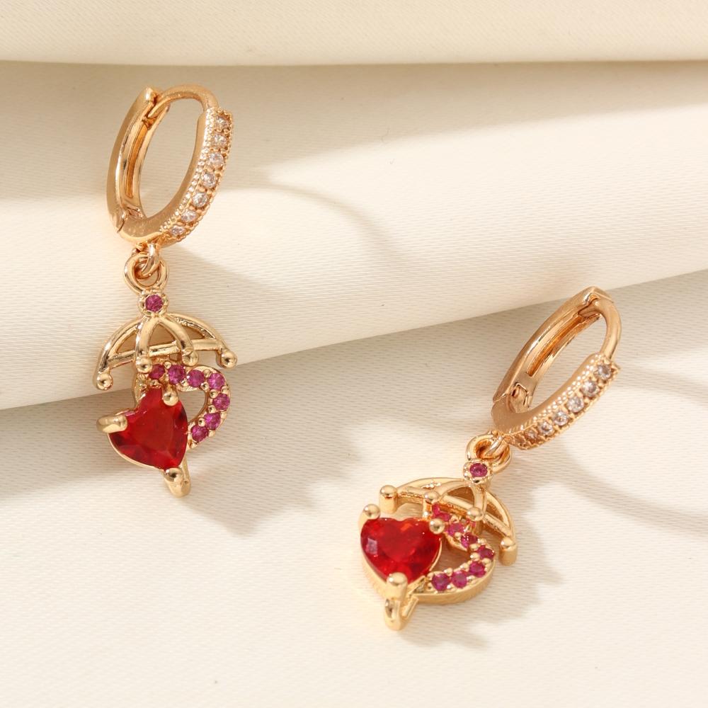 1 Pair Fashion Geometric Shapes Dangle Earrings for Women Cubic Zirconia Jewelry Daily Wedding Party Accessories