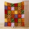 Vintage Floral Print Patchwork Fleece Blanket - Cozy, Soft, All-Season Decorative Blanket for Sofa, Office, Bedroom - Machine Wa