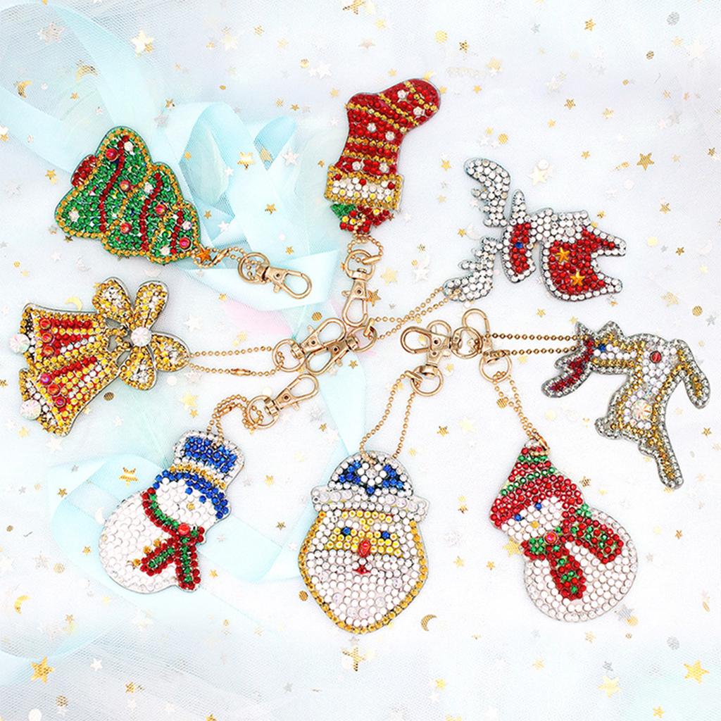 Full Diamond Painting Keychain Xmas Art Christmas Craft DIY Decoration