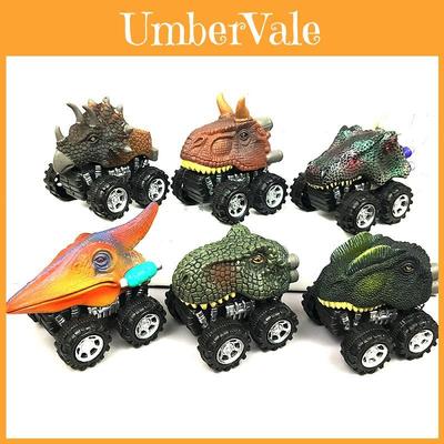 Set Of 6 Dinosaur Model Boomerang Cars Vibrant Mini Toy Gift For Kids