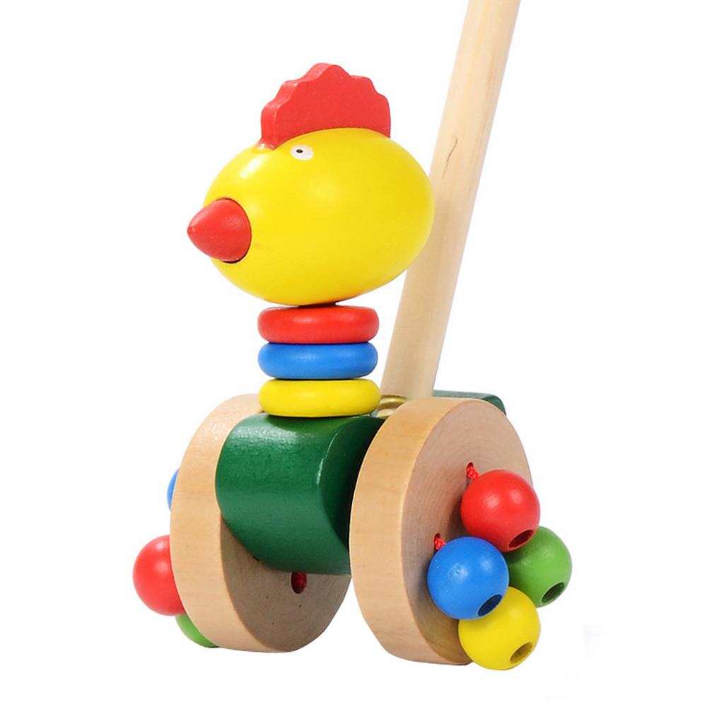 Wooden Push Along D-uck Tooky Toy Toddler Baby Toy  a Long Educational Toy
