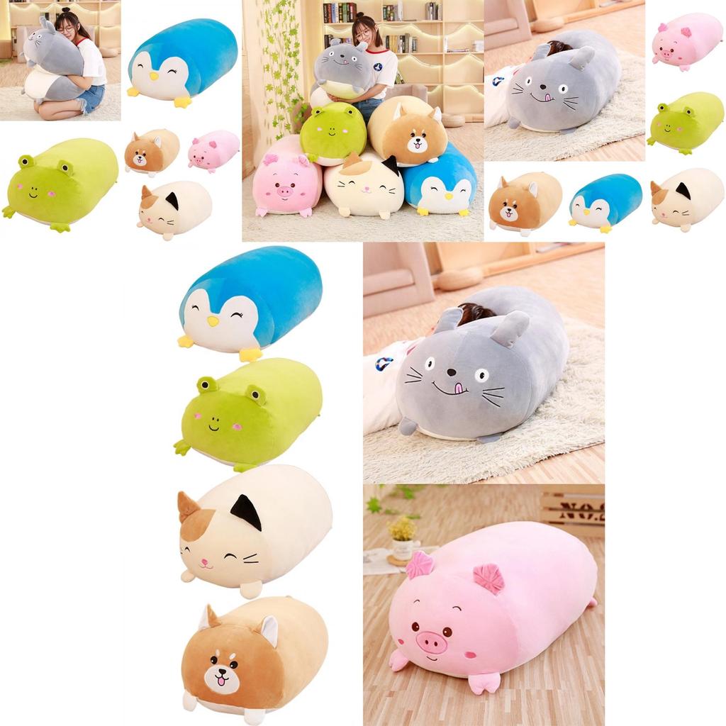 Corner Creatures Animal Shaped Long Pillow For Dogs Cats Pigs And More Soft Plush And Feather Down Cotton