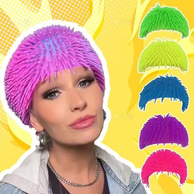 Long Hair Design Spiky Ball Swim Hat Sea Urchin Shape Sea Urchin Hat  Water Activities