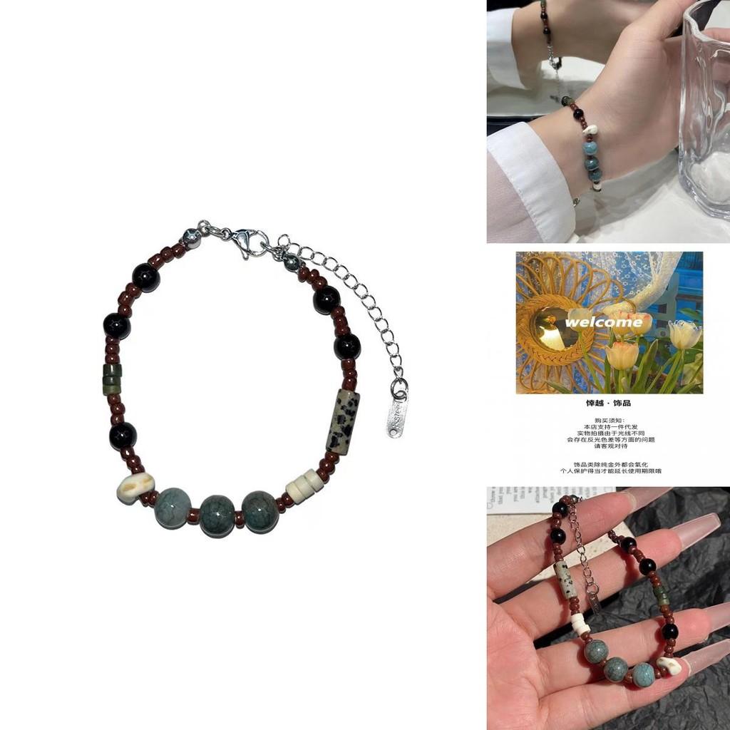 Stylish High-end Beaded Jewelry With Natural Stones Perfect For Couples Vintage Charm