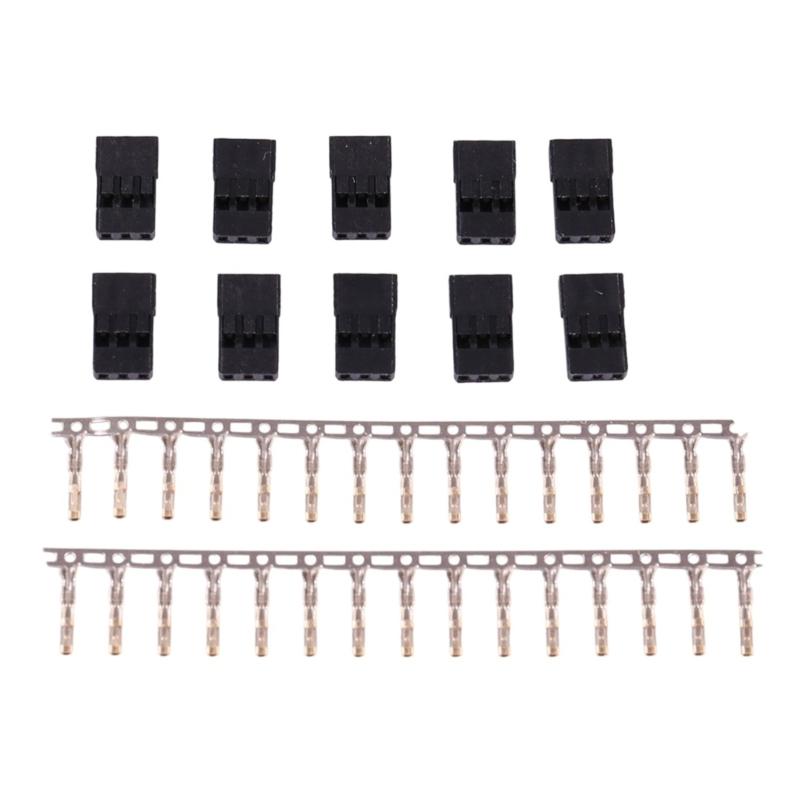 10 Pair Servo Plug Female/Male Extension Connector Receiver Plug Signal Transmission Lock and Pin Set For Futaba JR