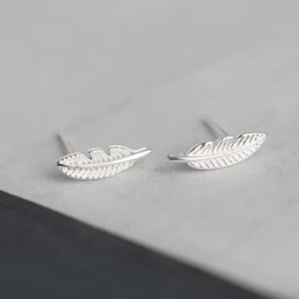 Silver Plated Korean Style Stud Earrings for Women Creative Ear Hole Design Allergy Free Fine Jewelry Accessories