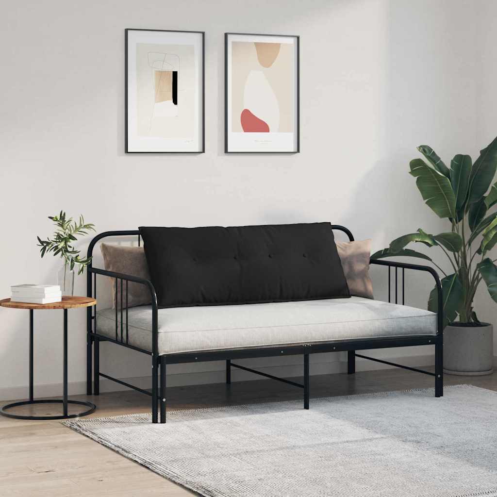 Back Cushion Black 120 x 50 cm Microfiber Fabric