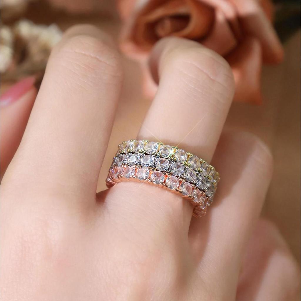 Luxurious European and American Trendy Full Diamond Ring for Women - Super Shiny Index Finger Jewelry
