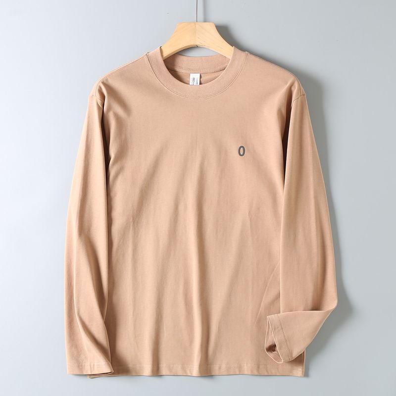 Original Foreign Trade Surplus Japanese-Style All-Cotton Brushed Long-Sleeve T-Shirt, Unisex Couple Style, Soft Casual Loose-Fitting Base Shirt