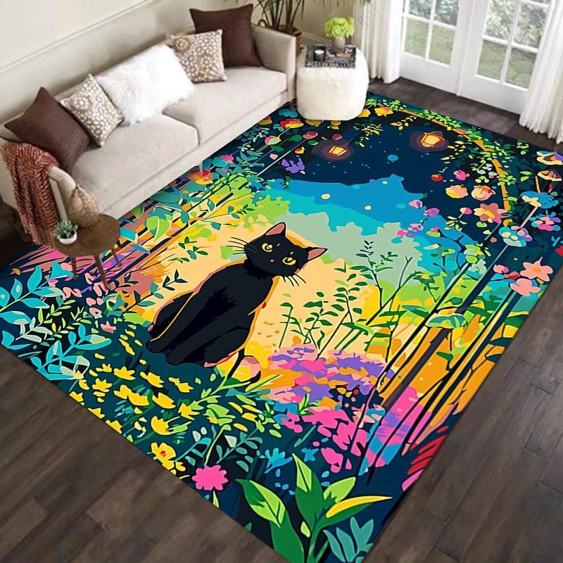 Painting Style Animals Pattern Carpet for Home Living Room Bedroom Sofa Doormat Decor Large Area Rug Non-slip Floor Mat Fashion